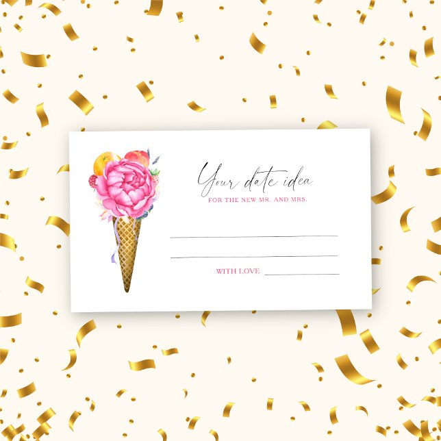 Carte D'accompagnement Crème glacée récupérée - idées de la nuit de date  (Créateur téléchargé)