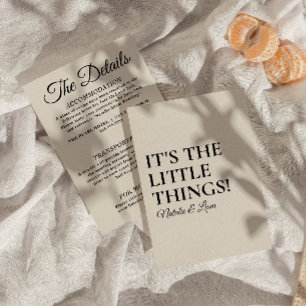 Carte D'accompagnement Creme moderne Black Funky Retro Détails Mariage