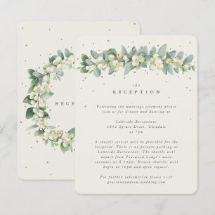 Carte D'accompagnement Crème Snowberry+Eucalyptus Garland Réception