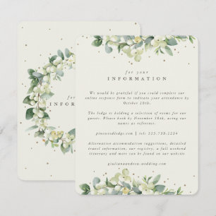 Carte D'accompagnement Crème Snowberry+Eucalyptus Mariage bordé Détails