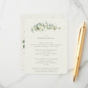 Carte D'accompagnement Crème Snowberry+Eucalyptus Mariage répétition