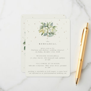 Carte D'accompagnement Crème Snowberry+Eucalyptus Mariage répétition