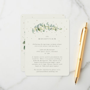 Carte D'accompagnement Crème Snowberry+Eucalyptus Réception de mariage de