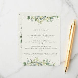 Carte D'accompagnement Crème Snowberry+Eucalyptus Répétition Mariage Bord