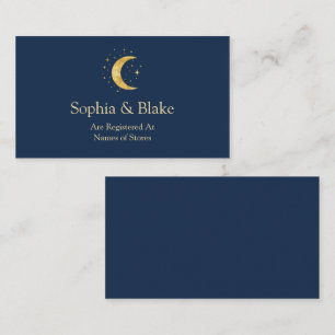 Carte D'accompagnement Crescent Moon Starry Night Mariage Registre