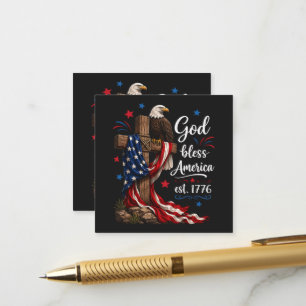 Carte D'accompagnement Croix patriotique Dieu bénisse l'Amérique