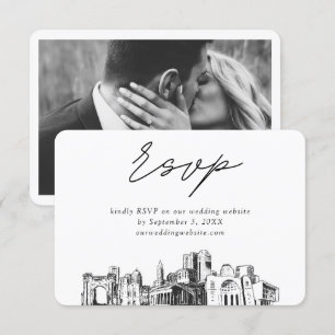 Carte D'accompagnement Croquis minimaliste Mariage Columbus RSVP