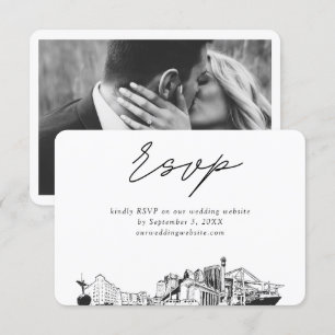 Carte D'accompagnement Croquis minimaliste Mariage de Jacksonville RSVP