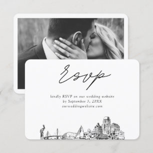 Carte D'accompagnement Croquis minimaliste Mariage de St. Petersburg RSVP
