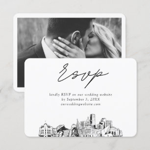 Carte D'accompagnement Croquis minimaliste Mariage Denver RSVP