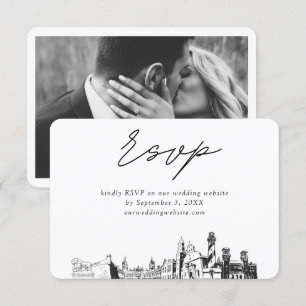 Carte D'accompagnement Croquis minimaliste Mariage St Augustine RSVP
