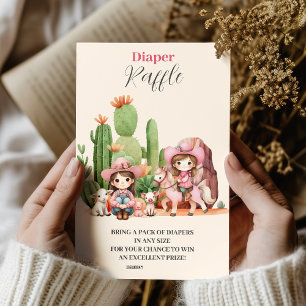 Carte D'accompagnement Crotte rose Baby shower occidental Diapper Raffe