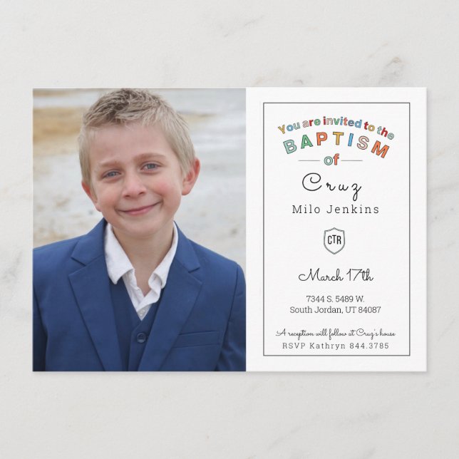Carte D'accompagnement CTR Choisissez l'invitation Baptême droite (Devant)