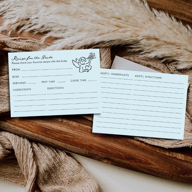 Carte D'accompagnement Cupid Blue Bridal Shower Recipe For The Bride (Créateur téléchargé)