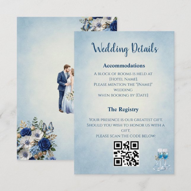 Carte D'accompagnement Custom Enclosure & QR Details Card (Devant / Derrière)