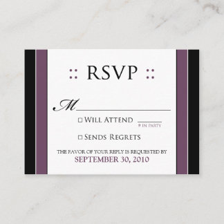 Carte D'accompagnement ::custom :: Simply Elegant 3,5x2,5 pouces Eggplant