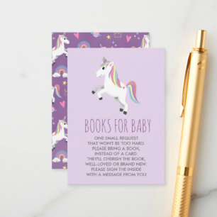 Carte D'accompagnement Cute and Girly Unicorn Livres pour bébé