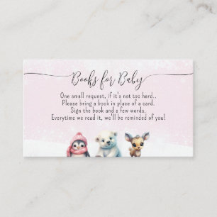Carte D'accompagnement Cute Animals Winter Baby Girl Douche Demande de ré