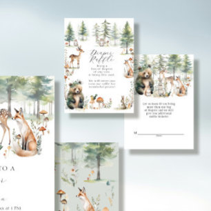 Carte D'accompagnement Cute Animaux Forêt Bois Ours Déchets Raffin