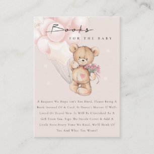 Carte D'accompagnement Cute Aqua Blush Bear Balloon Livres Pour Baby show