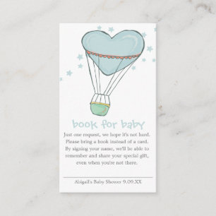 Carte D'accompagnement Cute Baby Blue Hot Air Balloon Livre pour bébé