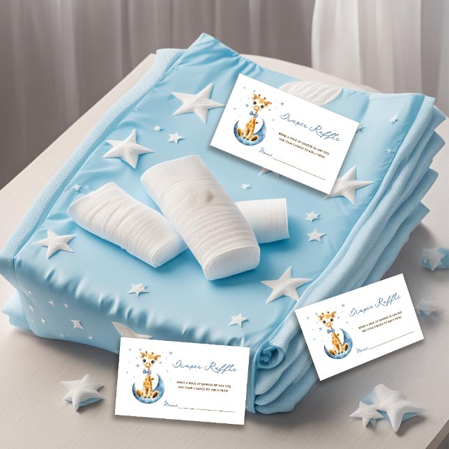Carte D'accompagnement Cute Baby Giraffe Garçon Baby shower Déchets Raffl (Créateur téléchargé)
