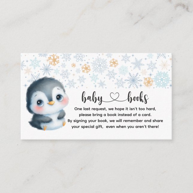 Carte D'accompagnement Cute Baby Penguin Demande de réservation (Devant)
