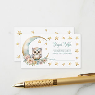 Carte D'accompagnement Cute Baby shower d'aquarelle Chouette Raffle