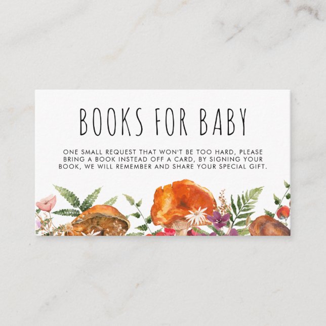 Carte D'accompagnement Cute Baby shower de champignons Livres Baby (Devant)