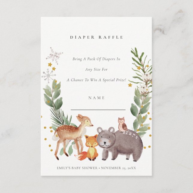 Carte D'accompagnement Cute Baby shower de jauge animal de laine de bois (Devant)