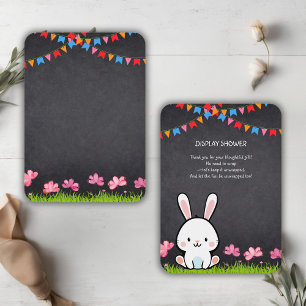 Carte D'accompagnement Cute Baby shower de lapin en tableau blanc