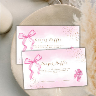 Carte D'accompagnement Cute Ballerina Chaussures Lisse Baby shower Raffle
