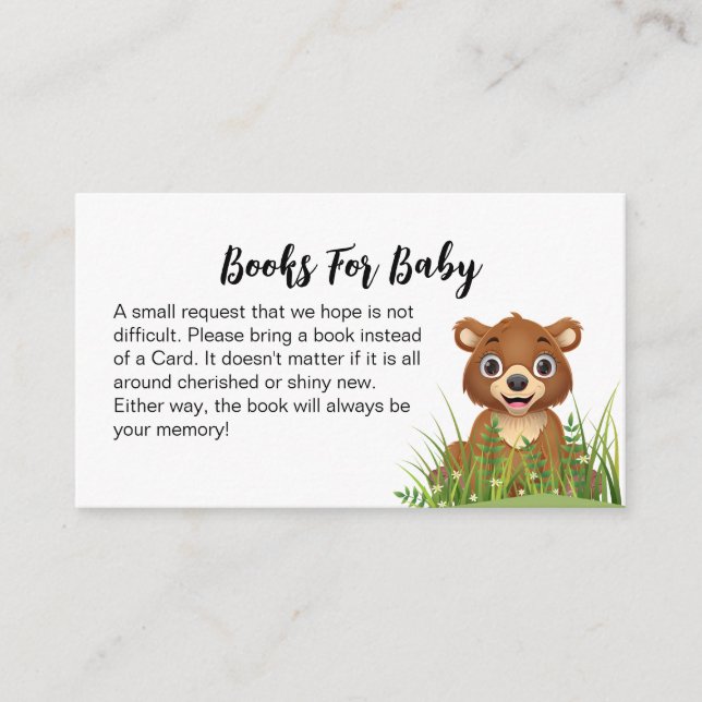 Carte D'accompagnement Cute Bear Safari Thème Baby shower Demande (Devant)