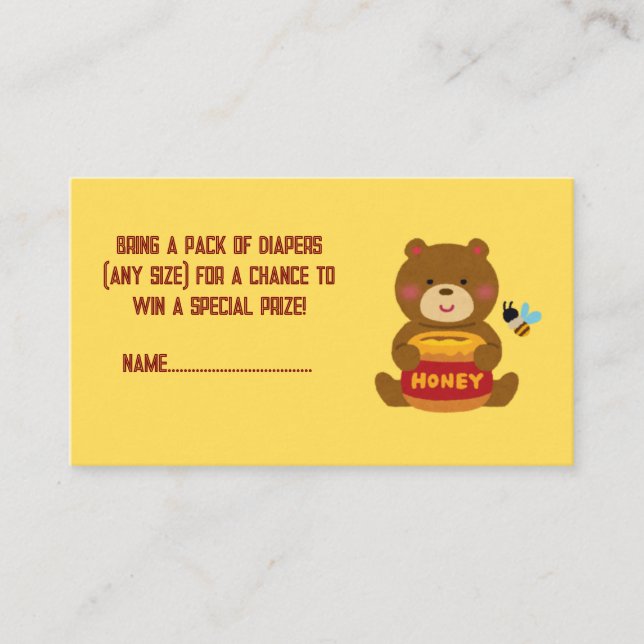 Carte D'accompagnement Cute Bear thème Baby shower garçon (Devant)