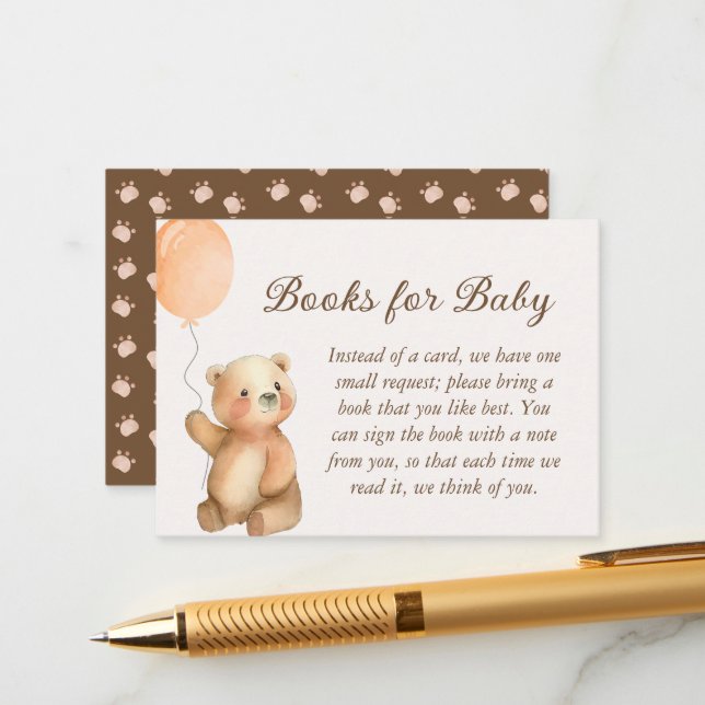 Carte D'accompagnement Cute Bearly Wait Teddy Bear Livres pour bébé (Devant/Arrière en situation)
