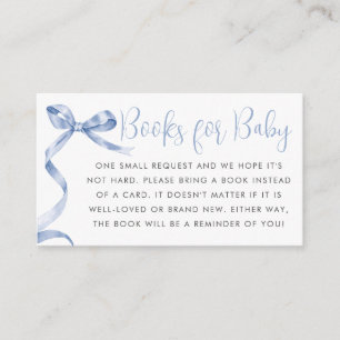 Carte D'accompagnement Cute Blue Bow Ribbon Boy Baby shower Demande de ré