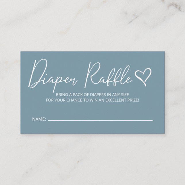 Carte D'accompagnement Cute Blue Boys Baby shower Diaper Raffle (Devant)