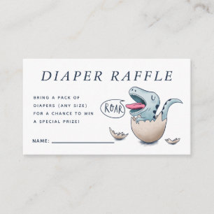 Carte D'accompagnement Cute Blue Dinosaur Baby shower Dineuse Raffle
