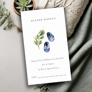 Carte D'accompagnement Cute Blue Green Feuilleté Baby shower de carafe