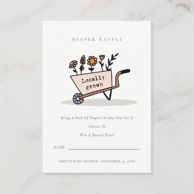 Carte D'accompagnement Cute Blush Floral Panier Baby shower de carafe (Devant)