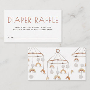 Carte D'accompagnement Cute Boho Mobile Diaper Baby shower Raffle