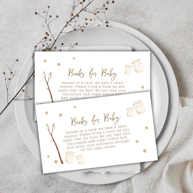 Carte D'accompagnement Cute Boho S'more Fun Stars Livres Pour Baby shower (Cute Boho S'more Fun Stars Books For Baby Shower Enclosure Card)