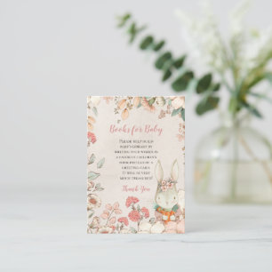 Carte D'accompagnement Cute Bunny Florals Livres Pour Baby shower