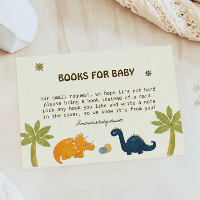 Carte D'accompagnement Cute Cartoon Dinosaur Baby showers Livres Pour Béb (Créateur téléchargé)
