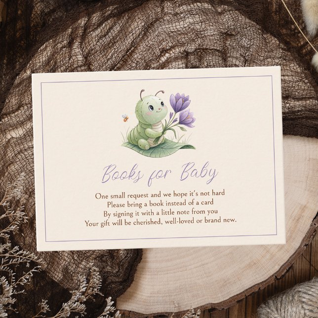 Carte D'accompagnement Cute Caterpillar Baby Shower Books For Baby (Créateur téléchargé)