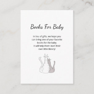 Carte D'accompagnement Cute Cats Livres Demander Baby shower neutre genre