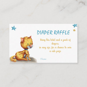 Carte D'accompagnement Cute Chat Blue Diaper Raffle