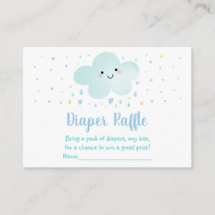 Carte D'accompagnement Cute Cloud Stars Blue Baby shower Diaper Raffle