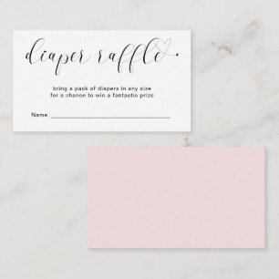Carte D'accompagnement Cute Coeur Pink Diaper Baby shower fille Raffle