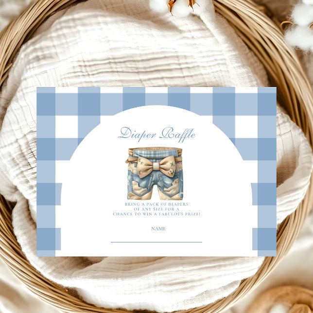 Carte D'accompagnement Cute Denim Baby shower Diapper Raffle (Créateur téléchargé)